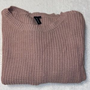 Moon and Madison pink ( mauve-ish) lace up back sweater size medium